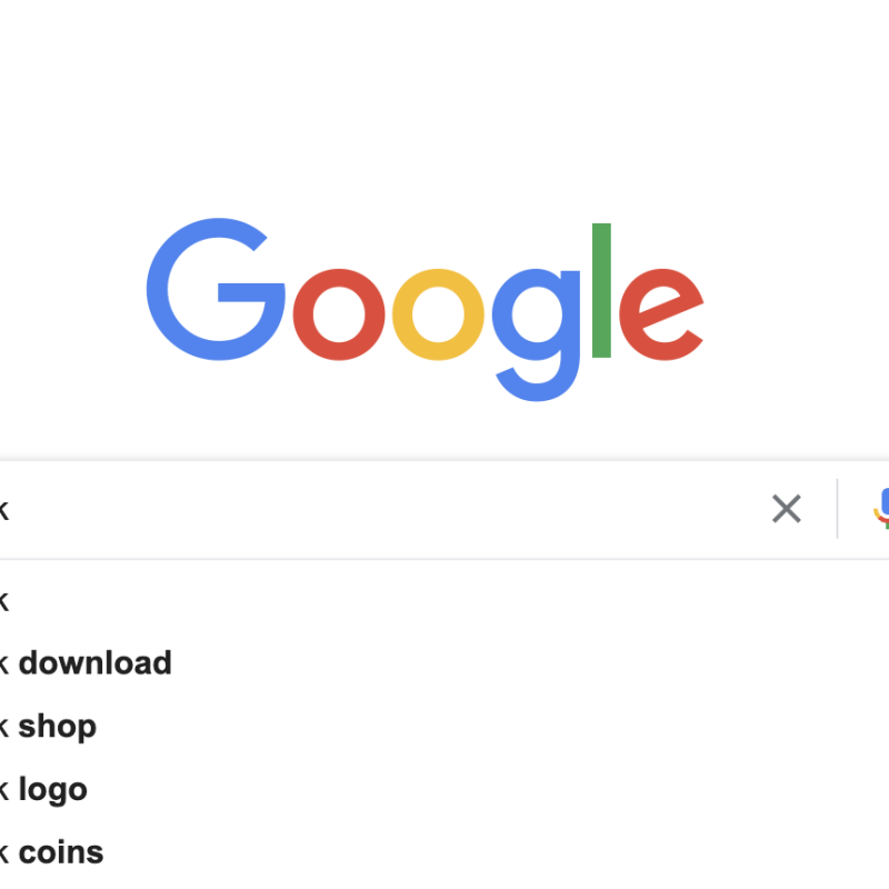 Google Search. Search is "Tik Tok"