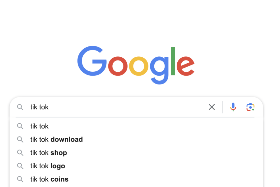 Google Search. Search is "Tik Tok"