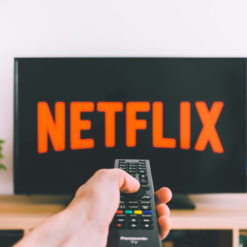 TV with Netflix logo.