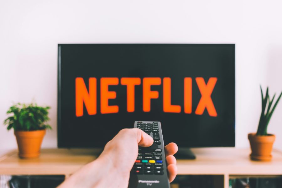 TV with Netflix logo.